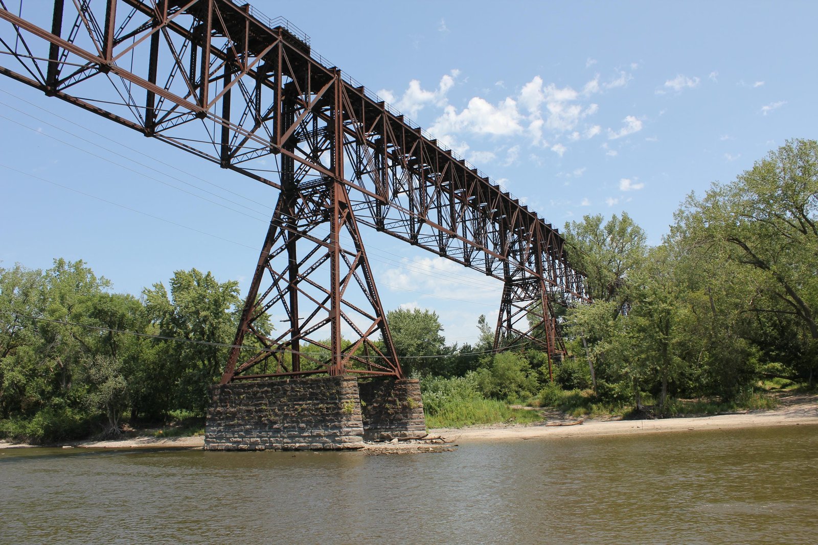 Looking east along truss spans